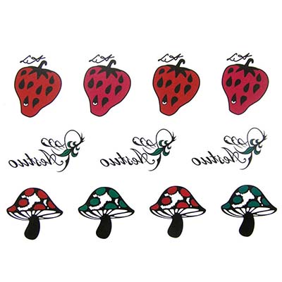 Cute caterpillar mushroom strawberry cute Design Water Transfer Temporary Tattoo(fake Tattoo) Stickers NO.10701